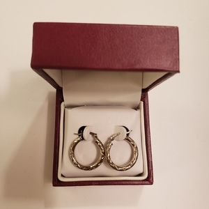 Sterling silver pierced hoops in presentation box